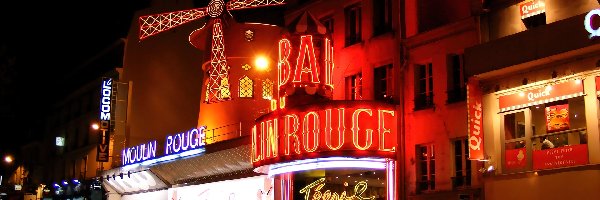 Francja, Montmartre, Paryż, Moulin Rouge Domy, Kabaret