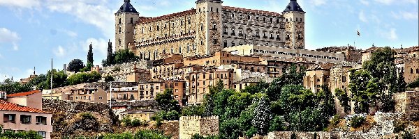 Toledo, Miasta, Panorama, Alcazar, Twierdza