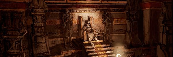 tron, szkielet, schody, Tomb Raider Anniversary, kościotrup