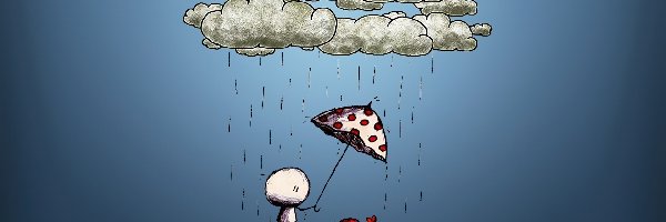 Chmurka, Parasol, Deszcz, Muchomorek