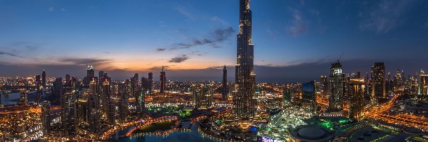 Burj Khalifa, Nocą, Miasto, Dubaj