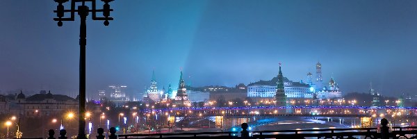 Miasto, Latarnia, Nocą, Moskwa