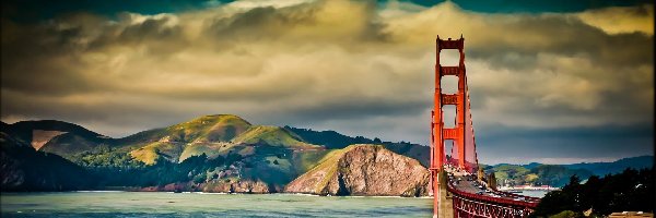 Golden Gate, Morze, Góry, Most