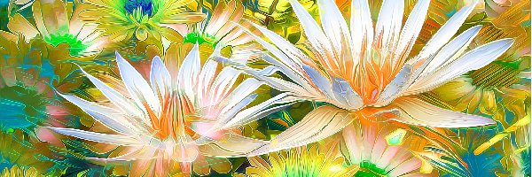 Fractalius, Kwiaty, Białe