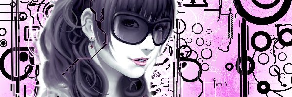 Okulary, Grafika 2D, Wzory, Dziewczyna