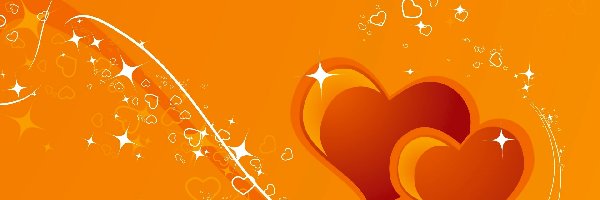 Serca, Walentynki, Miłość, Tło, Pomarańczowe