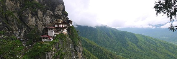 Góry, Bhutan, Skały, Himalaje, Paro Taktsang, Świątynia