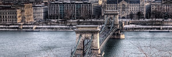 Budapeszt, Most, Węgry, Łańcuchowy, Dunaj, Rzeka