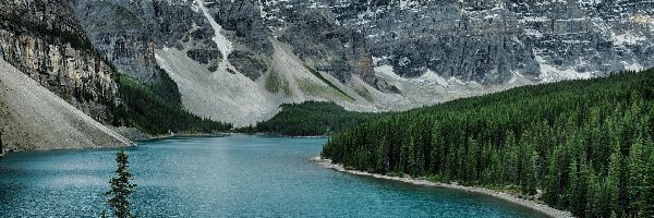 Jezioro Morenowe, Góry, Kanada, Skały