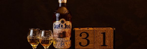 Butelka, Dwa, Rum, 31 Grudzień, Kieliszki