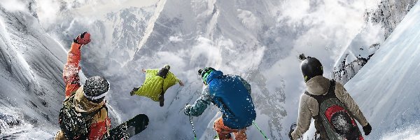 Snowboard, Wspinaczka, Skoki narciarskie, Sporty ekstremalne, Spadochroniarstwo, Góry, Zima
