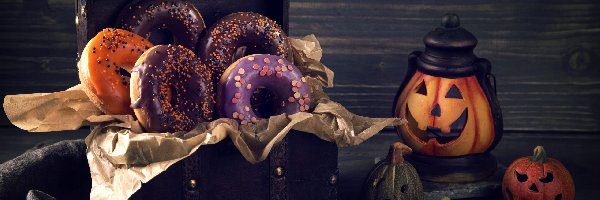 Dynie, Donuty, Pączki, Halloween