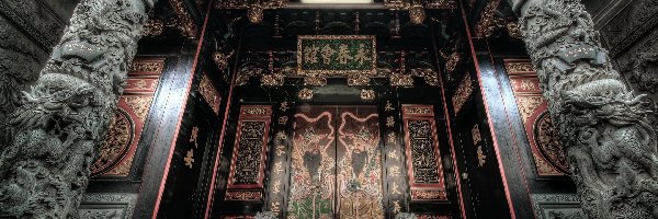 Drzwi, Rzeźby, Kolumny, Orientalne