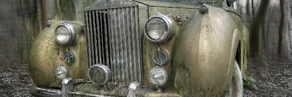 Stary, Rolls-Royce, Samochód, Zniszczony