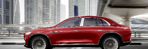 Czerwony, SUV, Mercedes Maybach Ultimate Luxury, Wieżowce, Concept