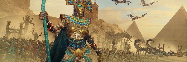 Rise of the Tomb Kings, Total War Warhammer II, Smoki, Piramidy, Dodatek, Wielka Królowa Khalida Neferher, Wojownicy, Gra