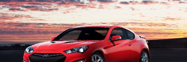 Hyundai, Coupe, Genesis, Czerwony