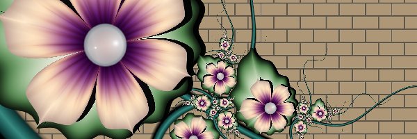 Kwiaty, 3D, Grafika, Mur