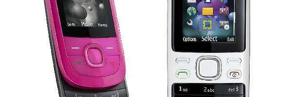 Nokia 2220, Różowa, Nokia 2690, Srebrna, Czarna