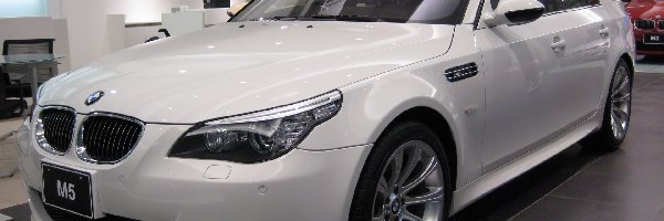 BMW 5, Salon, E60, Biały