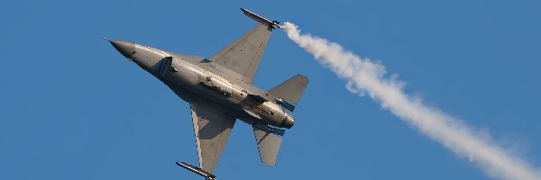 Myśliwiec, F16, Smugi, Niebo