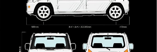 4WD, Wymiary, Daihatsu Naked