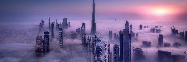 Zjednoczone Emiraty Arabskie, Mgła, Dubaj, Wieżowiec Burdż Chalifa, Drapacze chmur