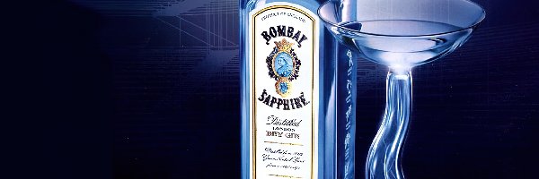 Bombay, Kieliszek, Sapphire, Gin