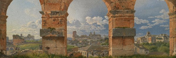 Włochy, Christoffer Wilhelm Eckersberg, Łuki, Obraz, Malarstwo, Rzym, Koloseum