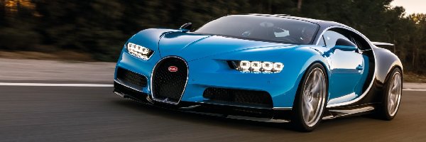 Niebieski, Bugatti Chiron, Przód