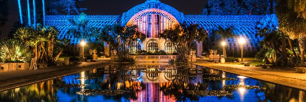 Budynek botaniczny, Park Balboa, Botanical Building and Lily Pond, Stany Zjednoczone, San Diego