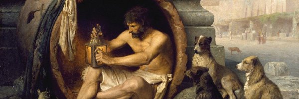 Diogenes, Obraz, Malarstwo, Jean Leon Gerome, Psy, Mężczyzna