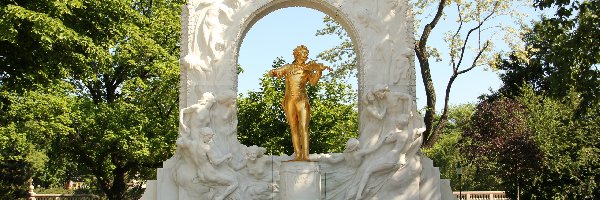 Johann Strauss syn, Park miejski, Stadtpark, Wiedeń, Austria, Rzeźba, Pomnik