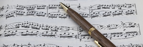Muzyka, Nuty, Długopis
