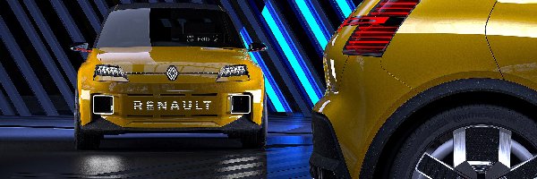 Renault 5, Żółty, Concept, 3D