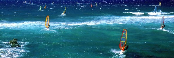 Windsurfing, Skały, Morze