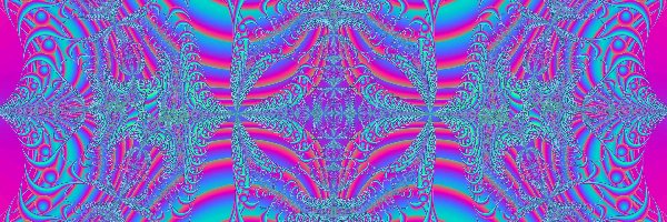 Fraktal, Symetria, Wzory, Tło, Różowo-niebieskie