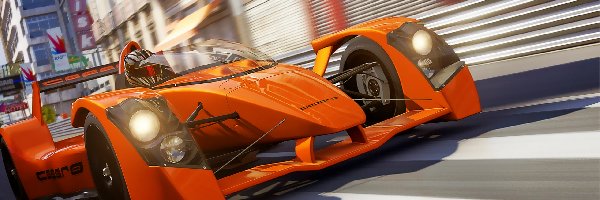Caparo T1, Bolid, Samochód, Forza Motorsport 6, Gra, Wyścig, Tor, Wyścigowy, Pomarańczowy