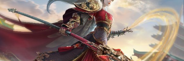 Total War Three Kingdoms, Kobieta, Postać, Włócznia, Sun Shangxiang