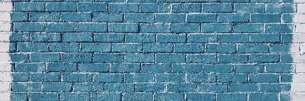 Cegły, Ściana, Niebiesko-biała