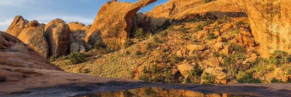 Utah, Landscape Arch, Park Narodowy Arches, Stany Zjednoczone, Łuk skalny, Skały