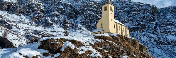 Kościół, Góry, Zima, Włochy, Formazza