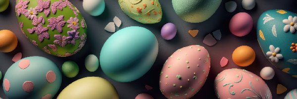 Pisanki, Jajka, Kolorowe, Wielkanoc, Zbliżenie