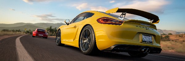 Porsche GT4, Forza Horizon 3, Gra, Żółte