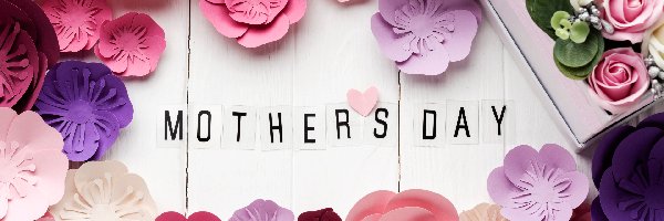 Deski, Mothers Day, Kolorowe, Napis, Dzień Matki, Białe, Róże