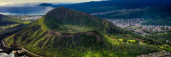 Stany Zjednoczone, Wyspa Oahu, Hawaje, Krater Koko, Góry