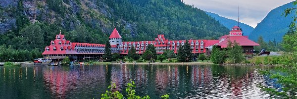 Three Valley Lake, Góry, Jezioro, Hotel Three Valley Lake Chateau, Revelstoke, Kanada