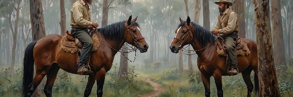 Las, Konie, Mężczyźni