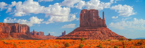 Formacje, Wyżyna Kolorado, Niebo, Dolina Pomników, Arizona, Skały, Region Monument Valley, Stany Zjednoczone