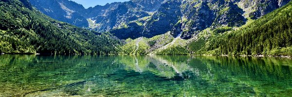 Morskie Oko, Tatry, Jezioro, Drzewa, Góry, Polska